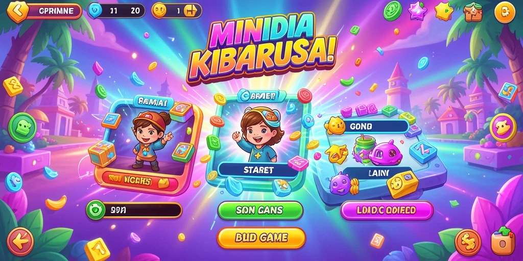 Pemandangan dunia permainan yang menakjubkan dan kaya detail.